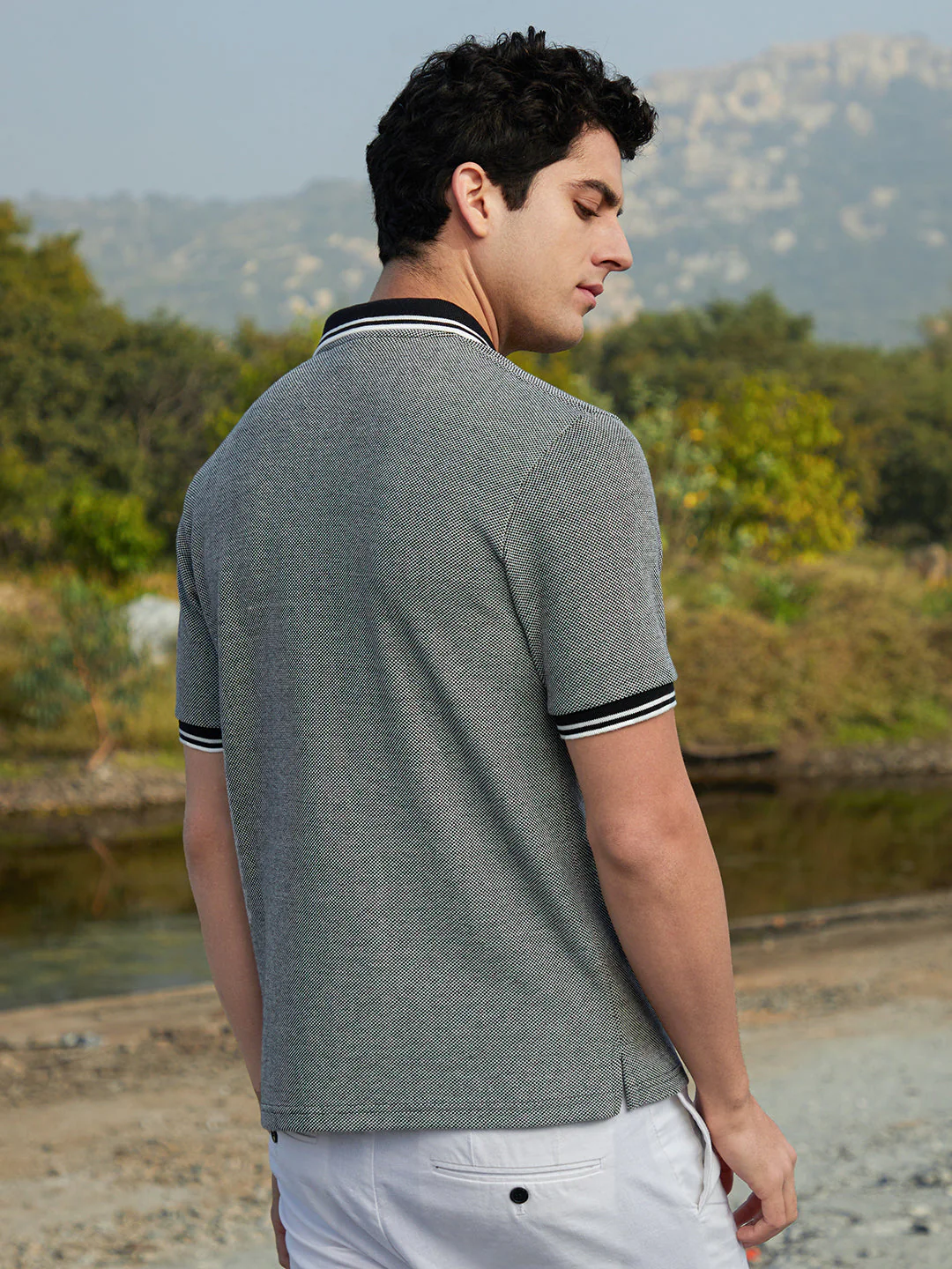 Duo-Hue Knit Polo T-Shirt - Image 4