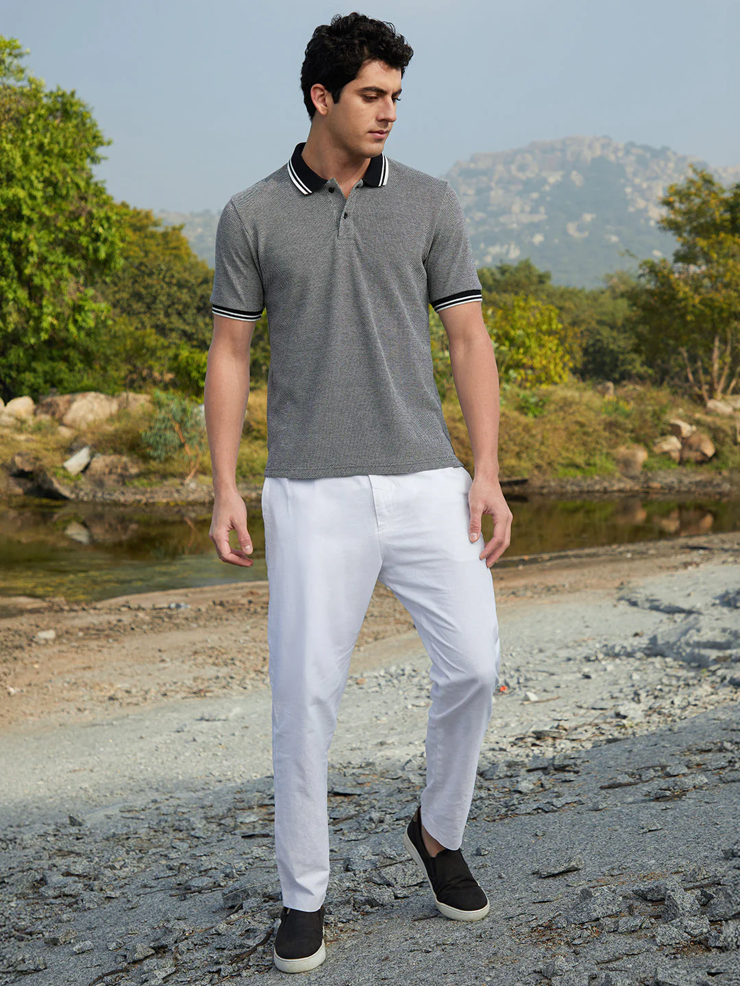 Duo-Hue Knit Polo T-Shirt - Image 5