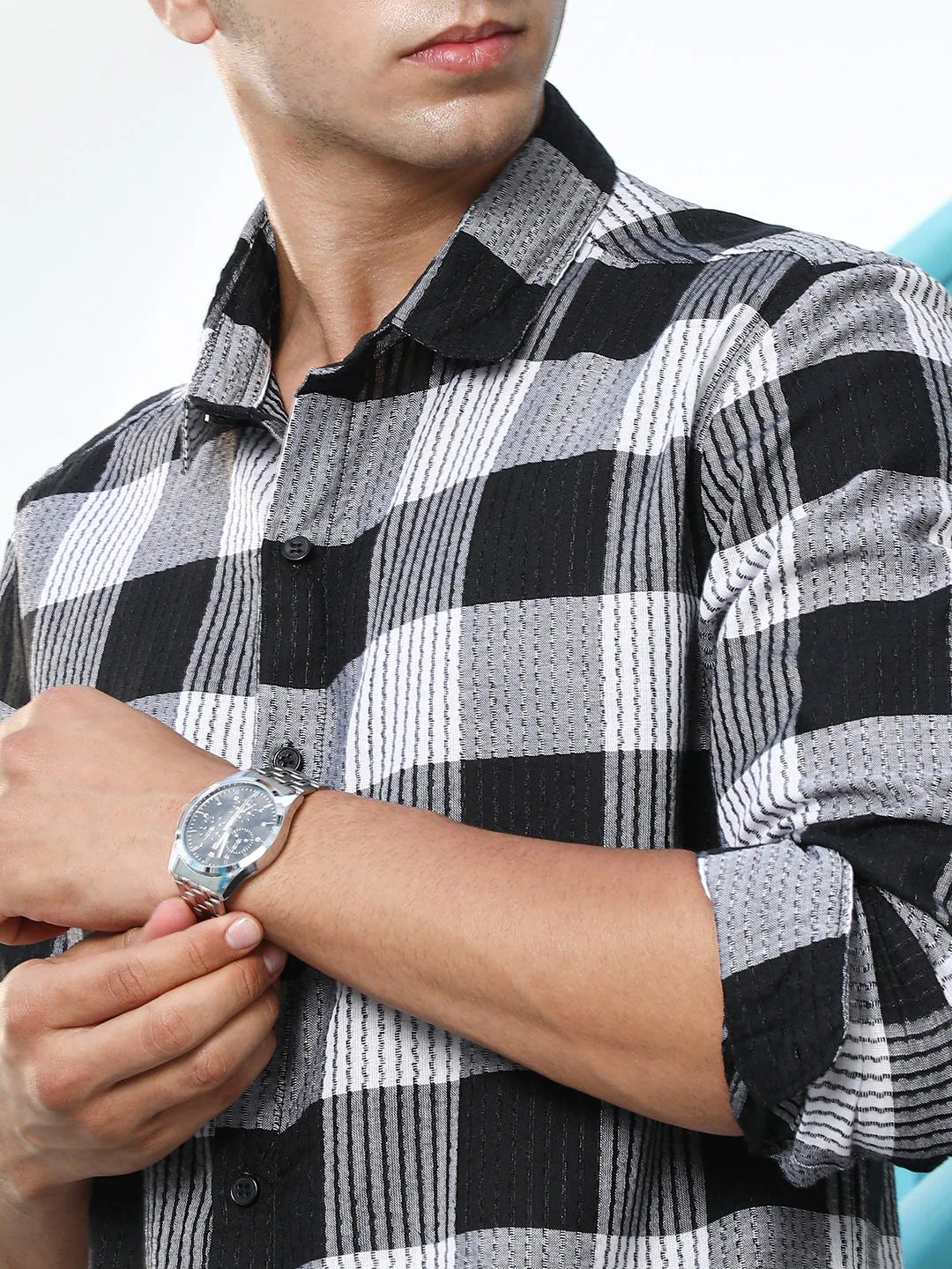 Duo-Jacquard Check Shirt - Image 7