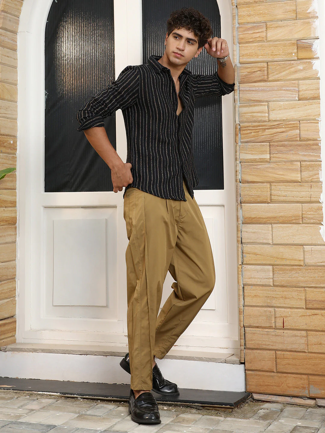 Duo-Jacquard Striped Shirt - Image 5