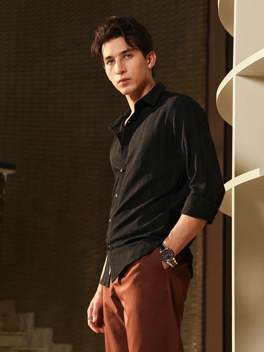Duo-Panel Jacquard Shirt - Image 3