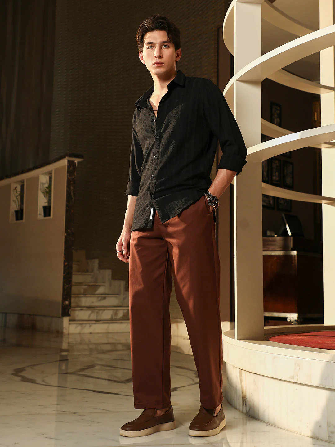 Duo-Panel Jacquard Shirt - Image 5