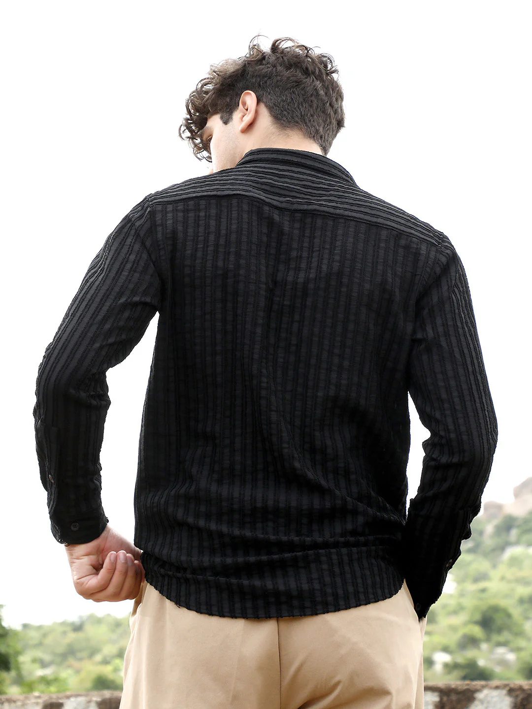 Edgy-Stripe Jacquard Shirt - Image 4