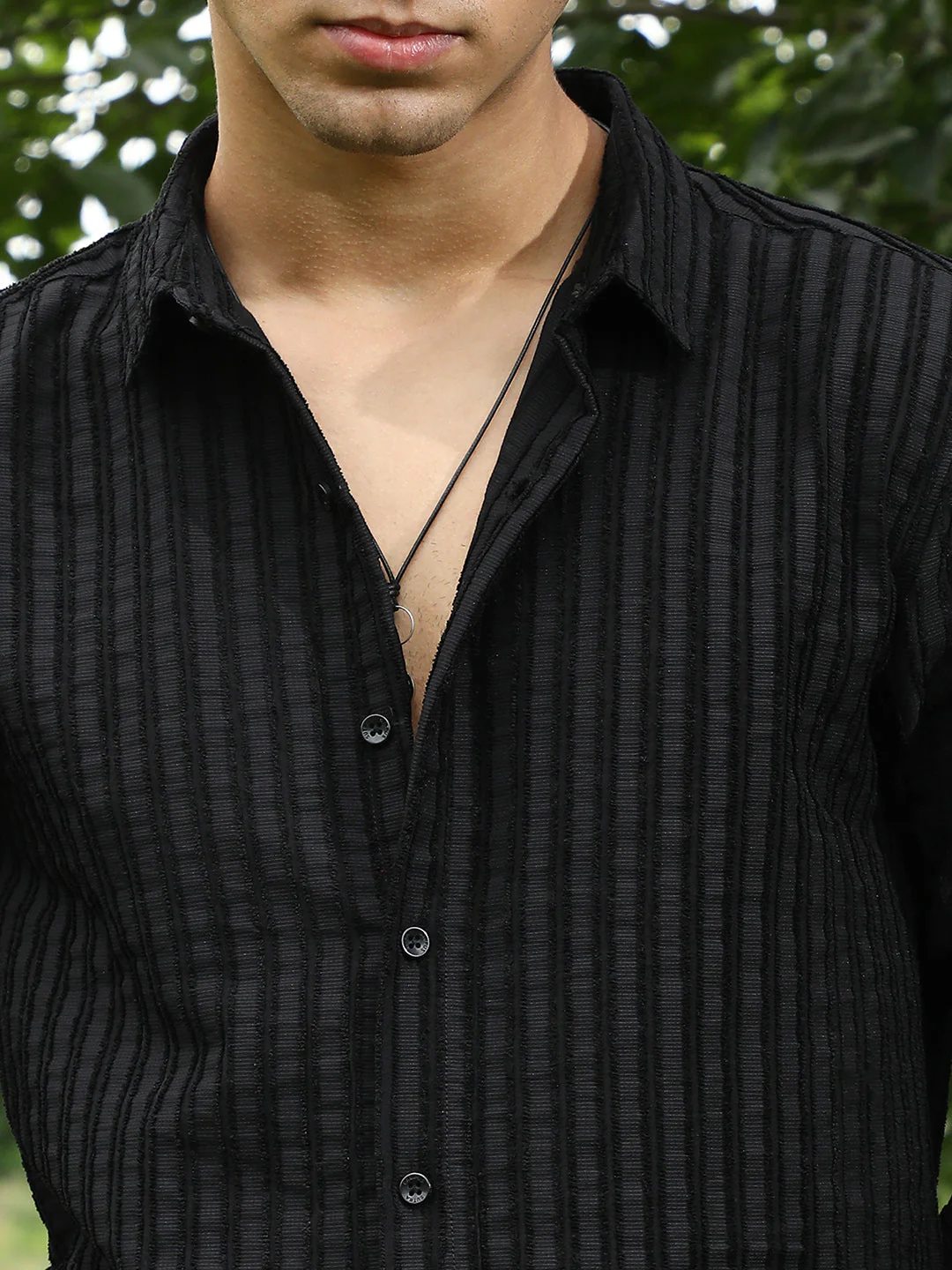 Edgy-Stripe Jacquard Shirt - Image 7