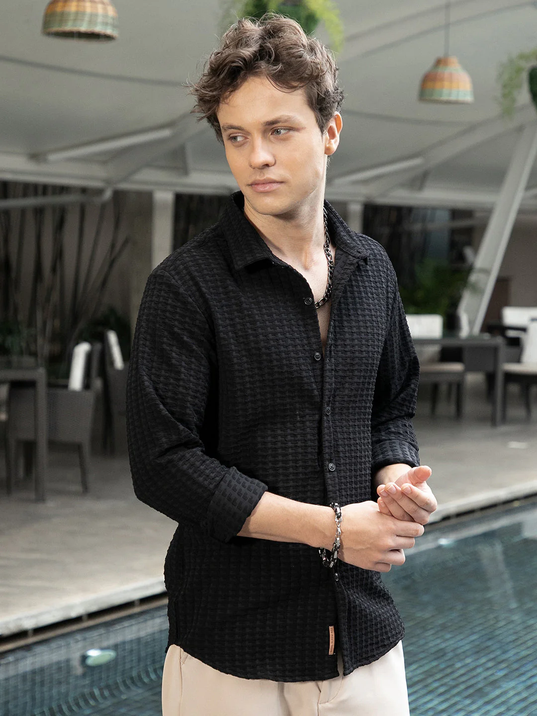 Embossed-Textured Shirt - Image 3
