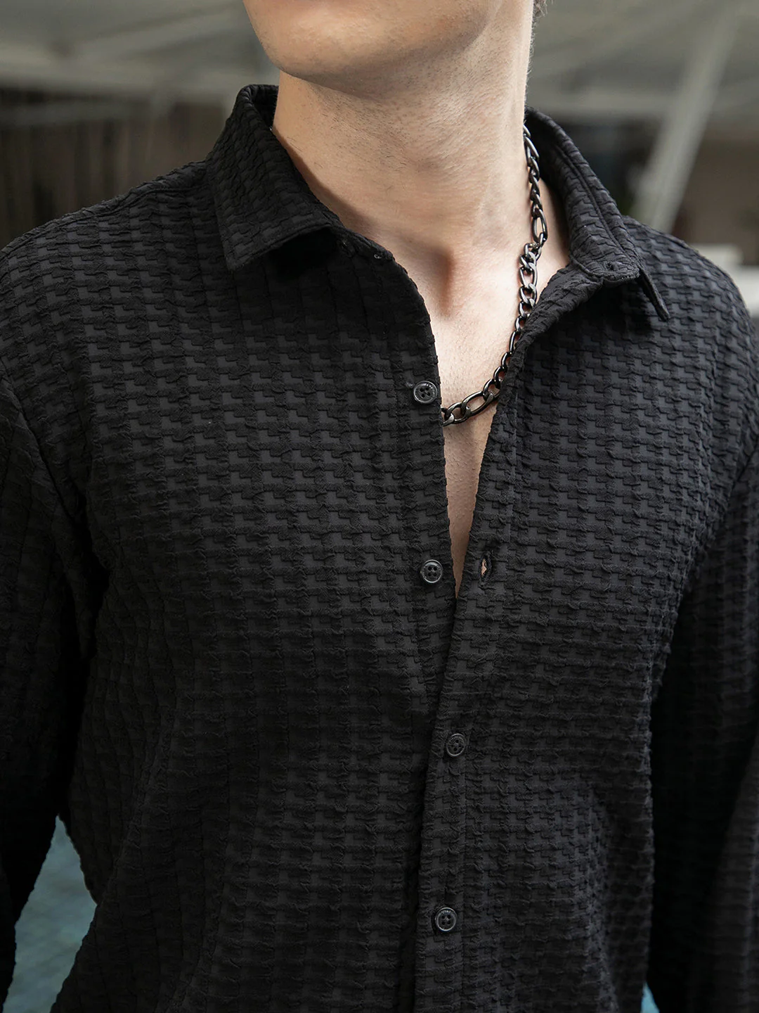 Embossed-Textured Shirt - Image 7