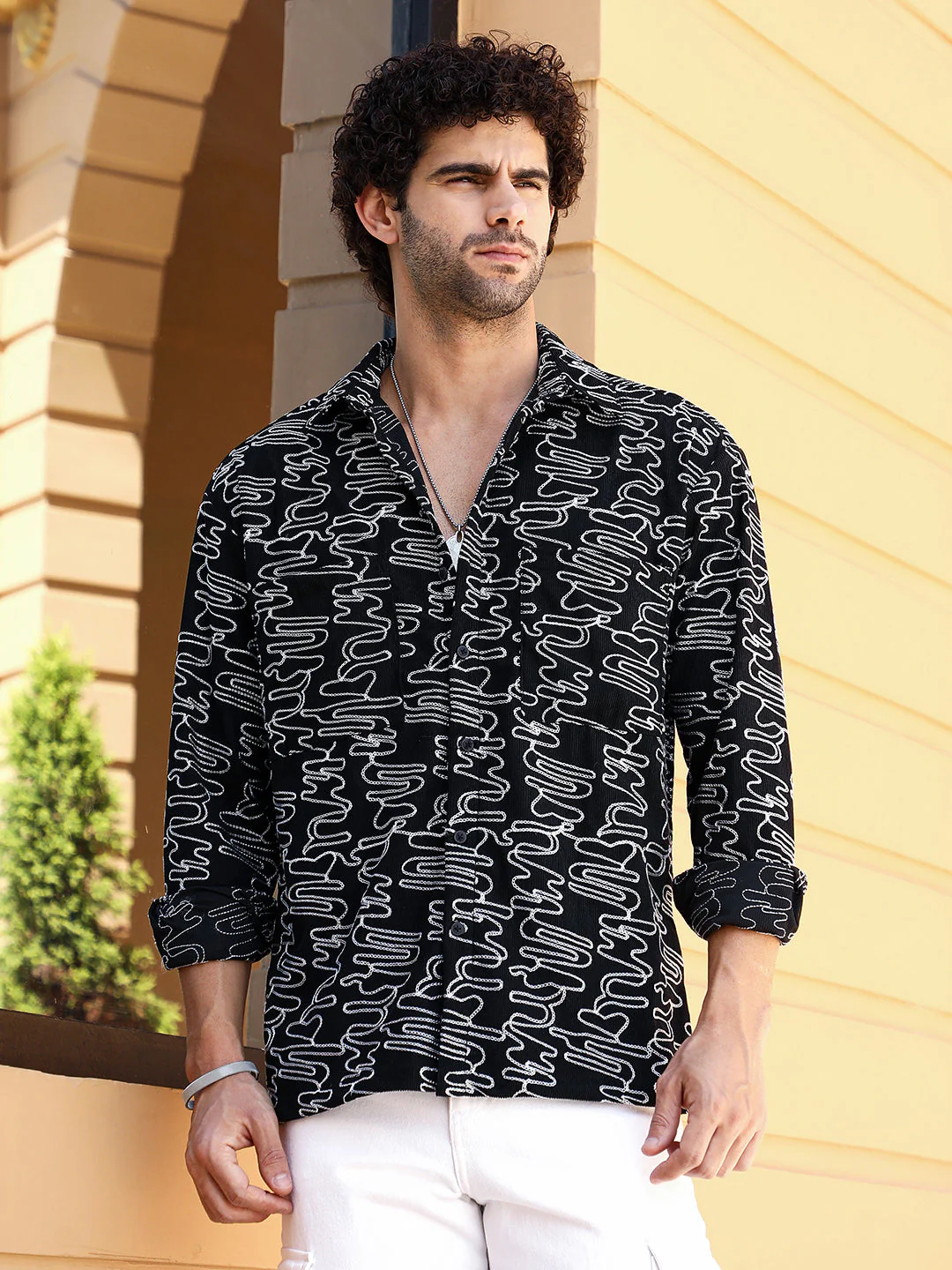 Groovy-Stitch Corduroy Oversized Shirt - Image 2