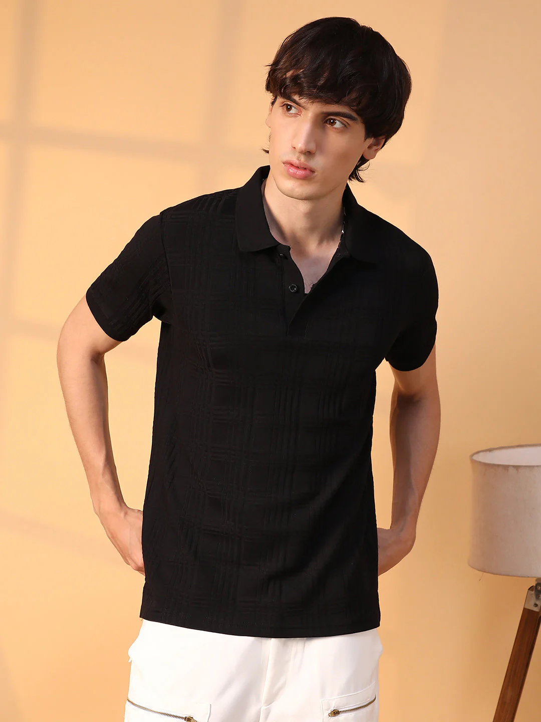 Intertwine-Textured Polo T-Shirt - Image 3