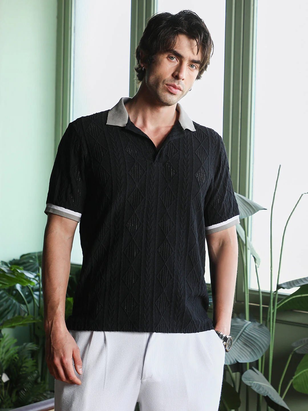 Marquise-Jacquard Polo T-Shirt - Image 2