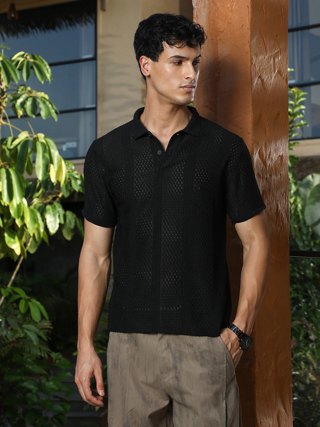 Marquise-Panel Jacquard Polo T-Shirt - Image 2