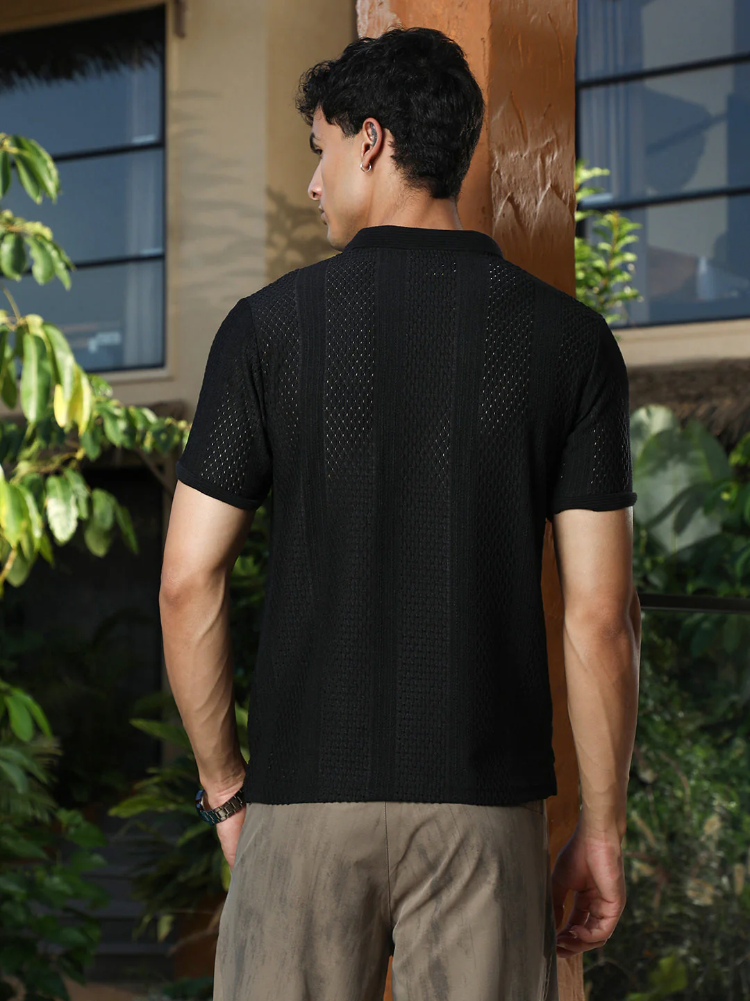 Marquise-Panel Jacquard Polo T-Shirt - Image 4
