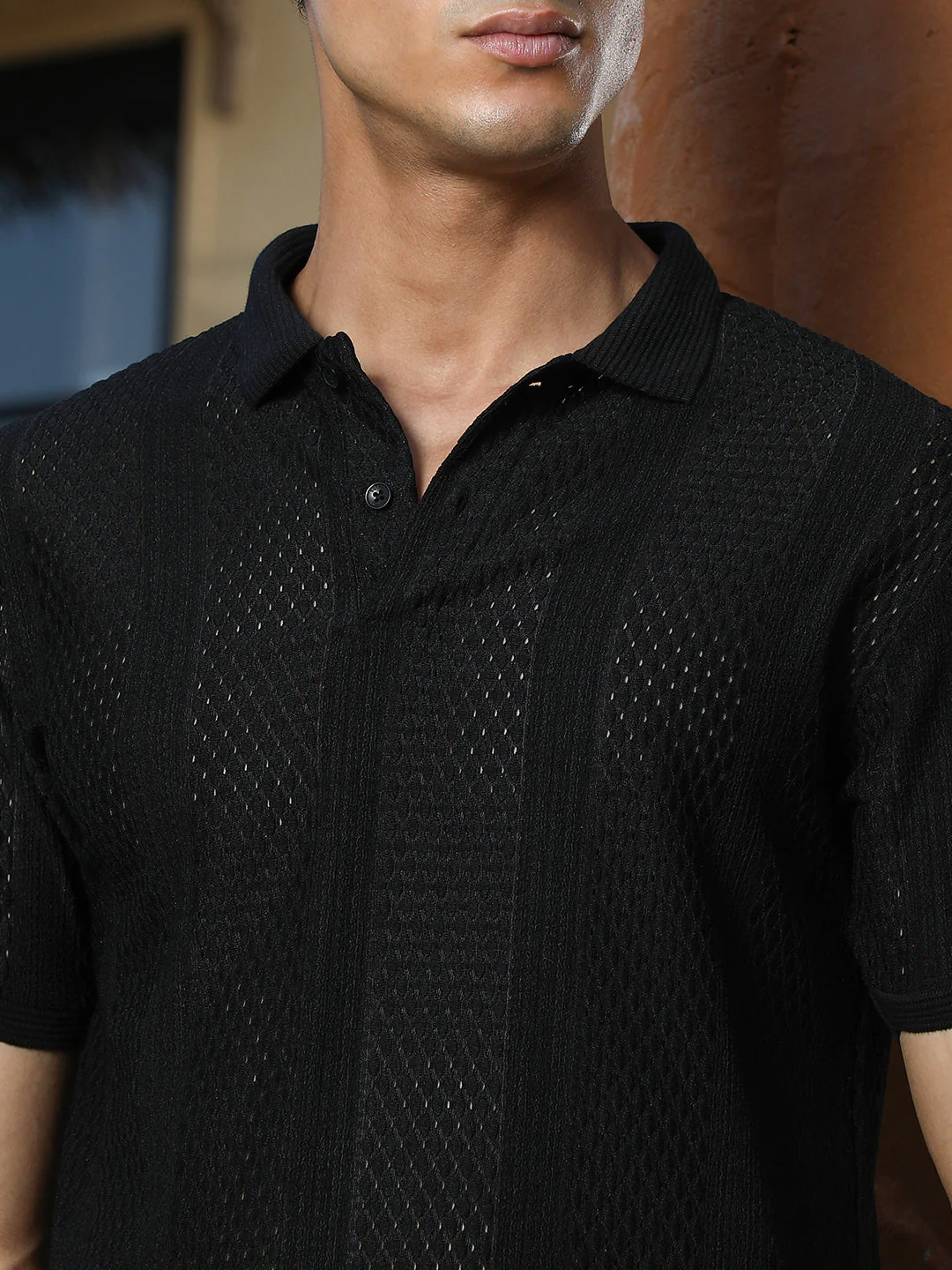 Marquise-Panel Jacquard Polo T-Shirt - Image 7