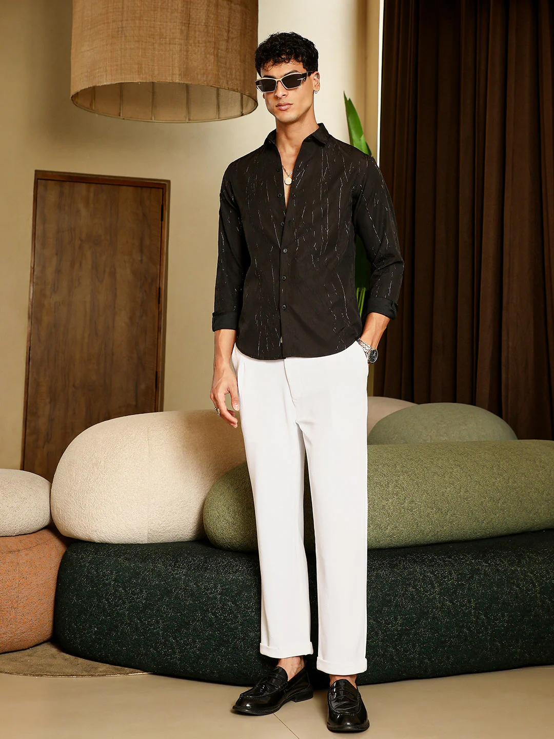Metallic-Crushed Textured Shirt - Image 6