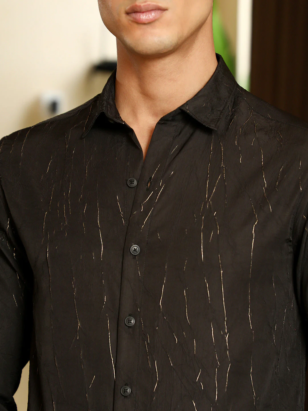 Metallic-Crushed Textured Shirt - Image 7