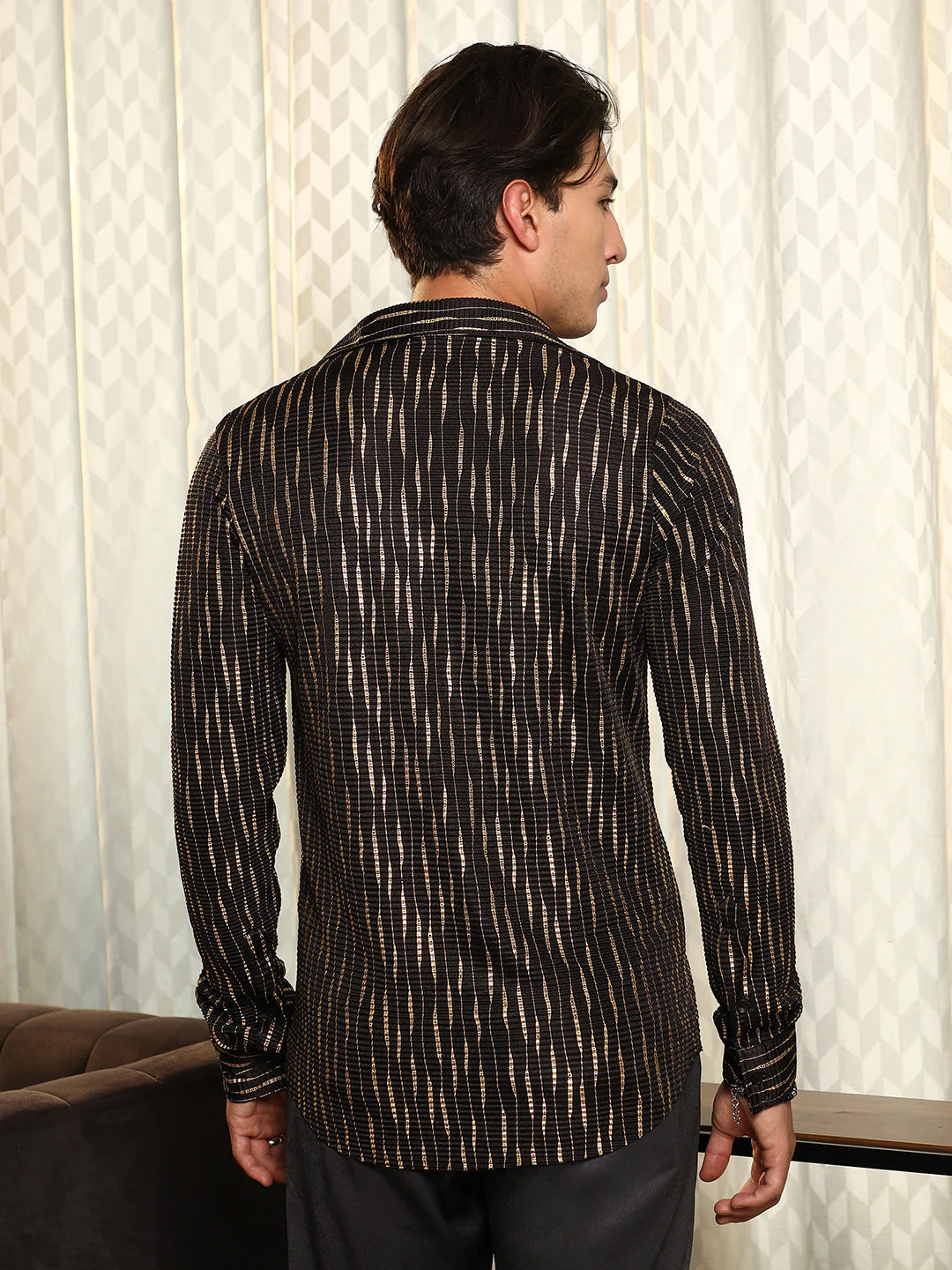 Metallic-Tendril Pleated Shirt - Image 4