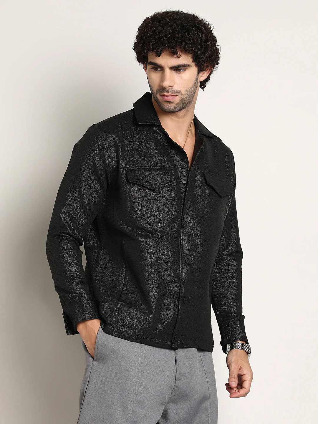 Metallic Utility Shacket - Image 3