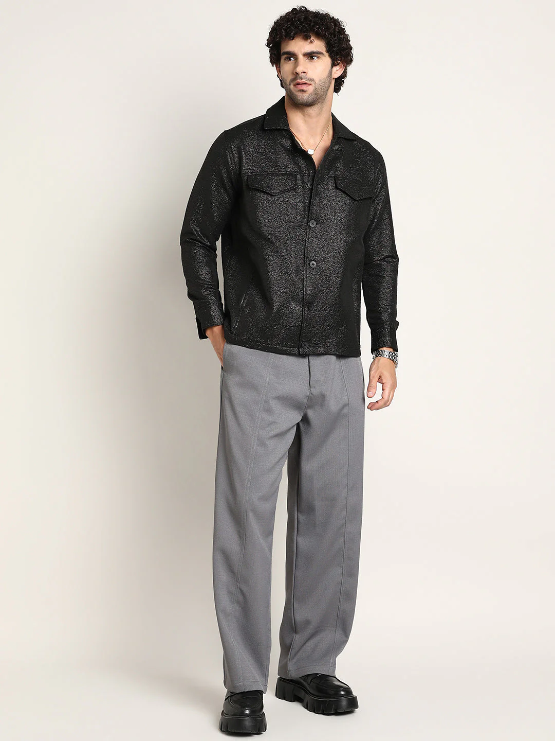 Metallic Utility Shacket - Image 5
