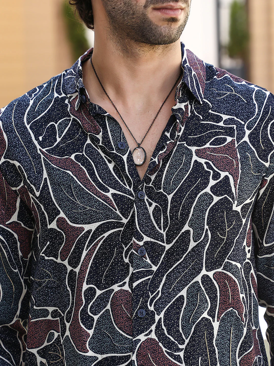 Speckled-Foliage Regular Shirt - Image 7