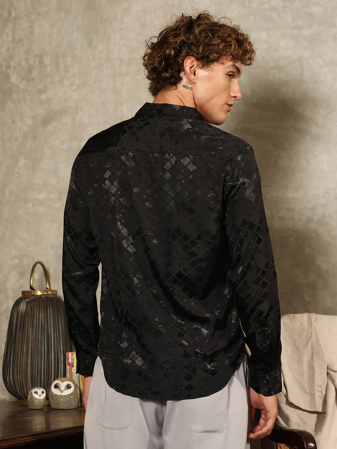 Noir-Cubic Textured Shirt - Image 4
