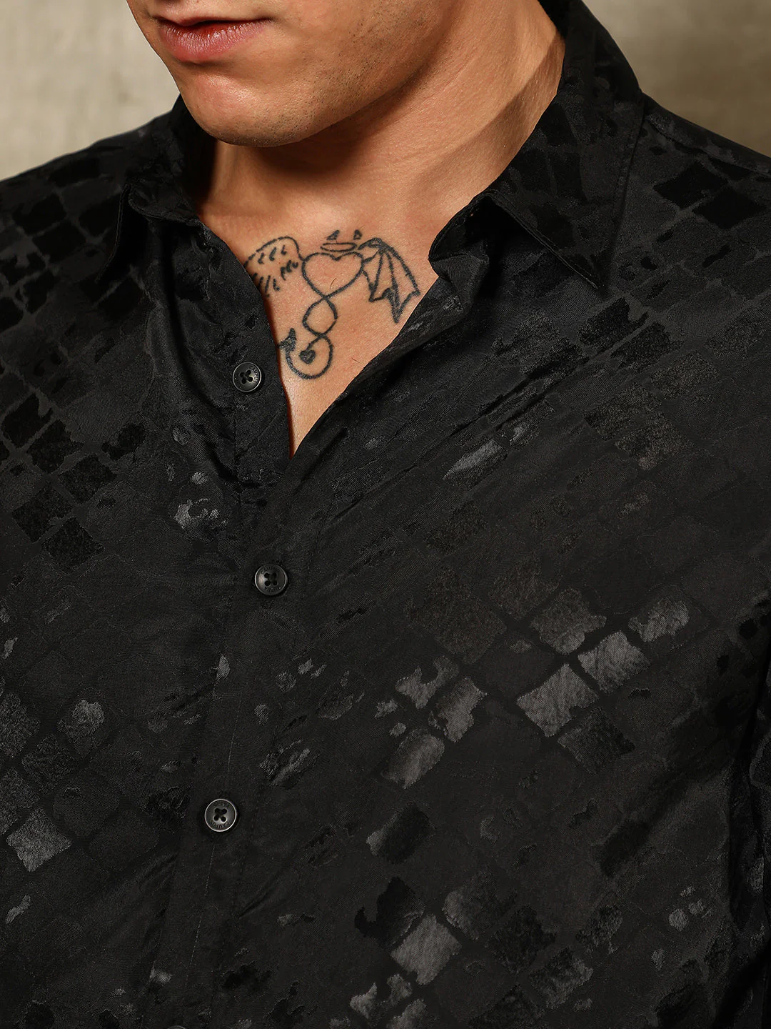 Noir-Cubic Textured Shirt - Image 7