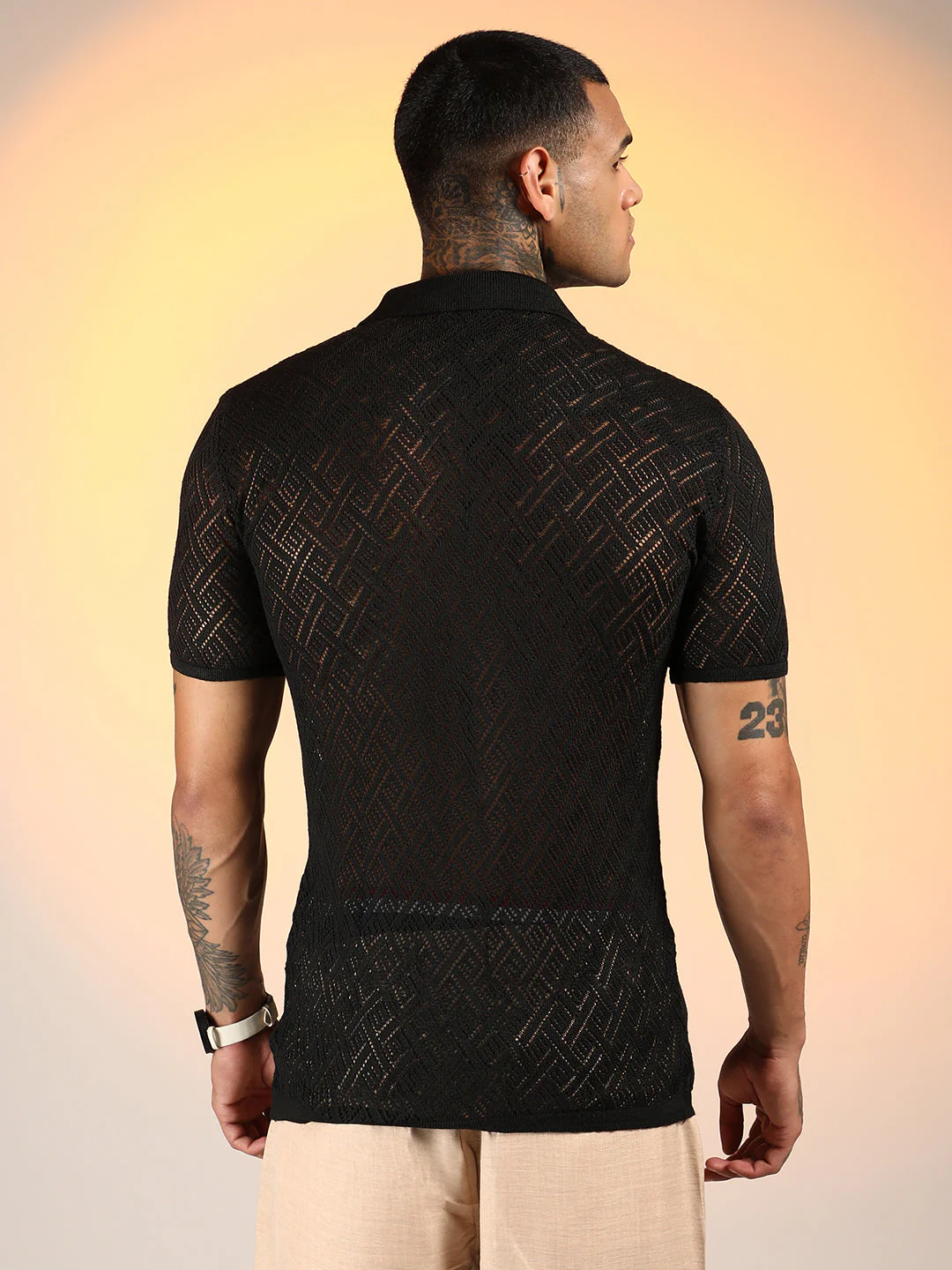 Overlap-Textured Knit Shirt - Image 4