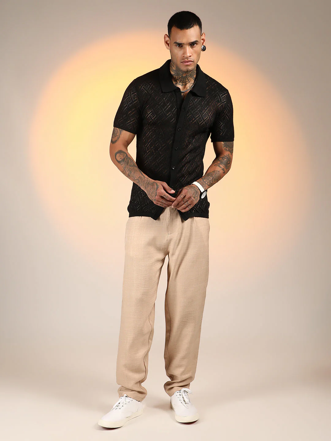 Overlap-Textured Knit Shirt - Image 5