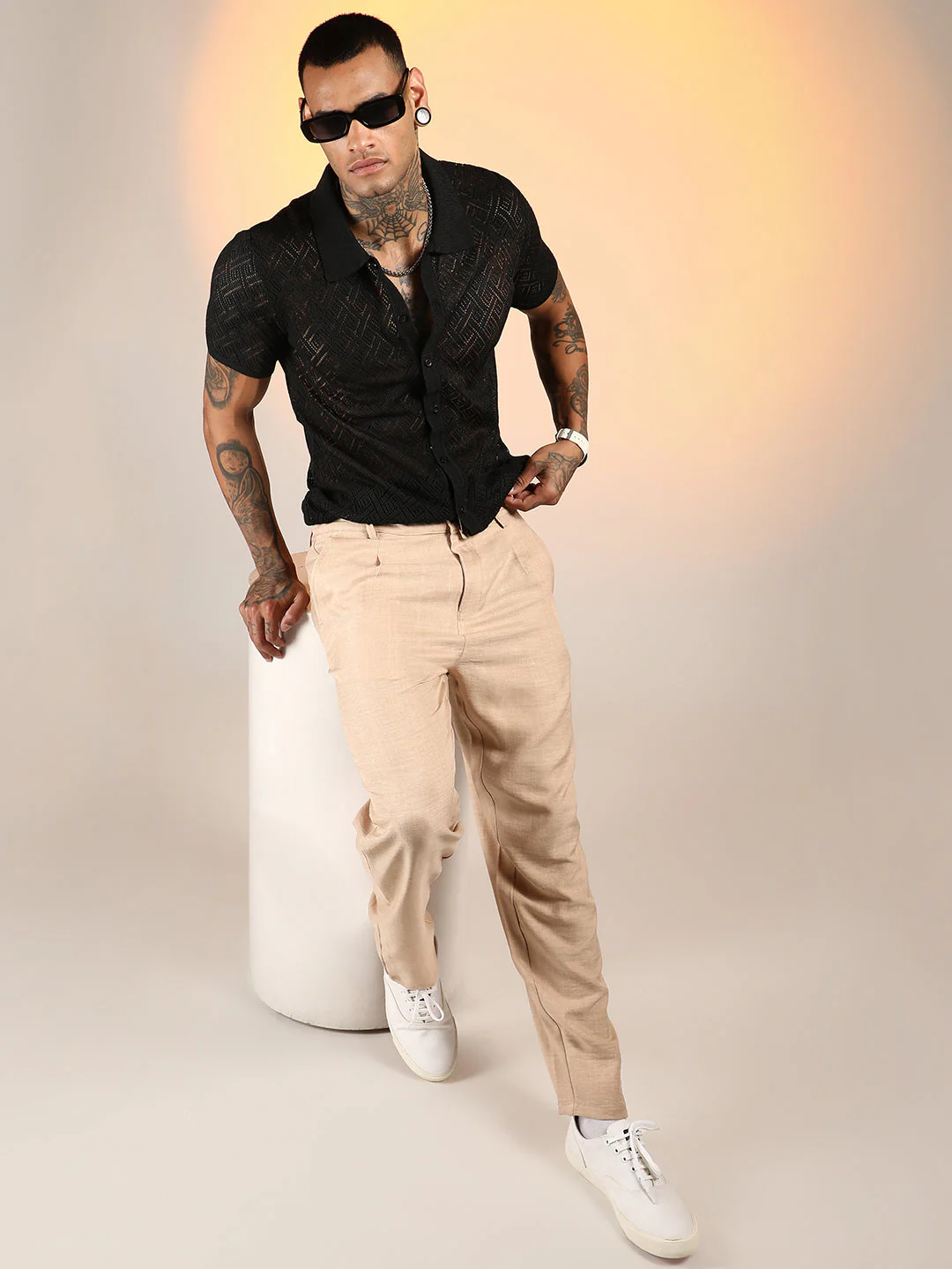Overlap-Textured Knit Shirt - Image 6