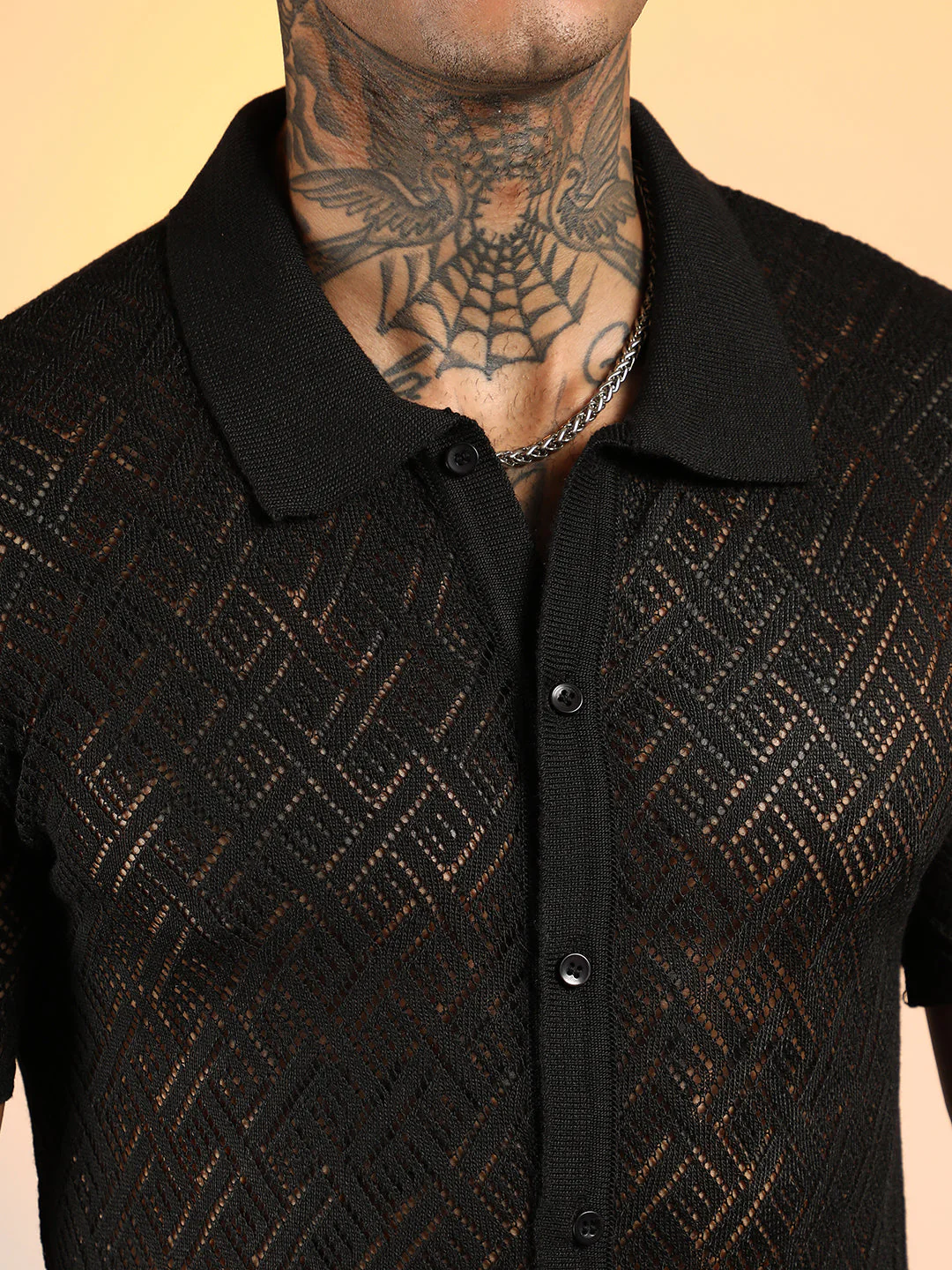 Overlap-Textured Knit Shirt - Image 7