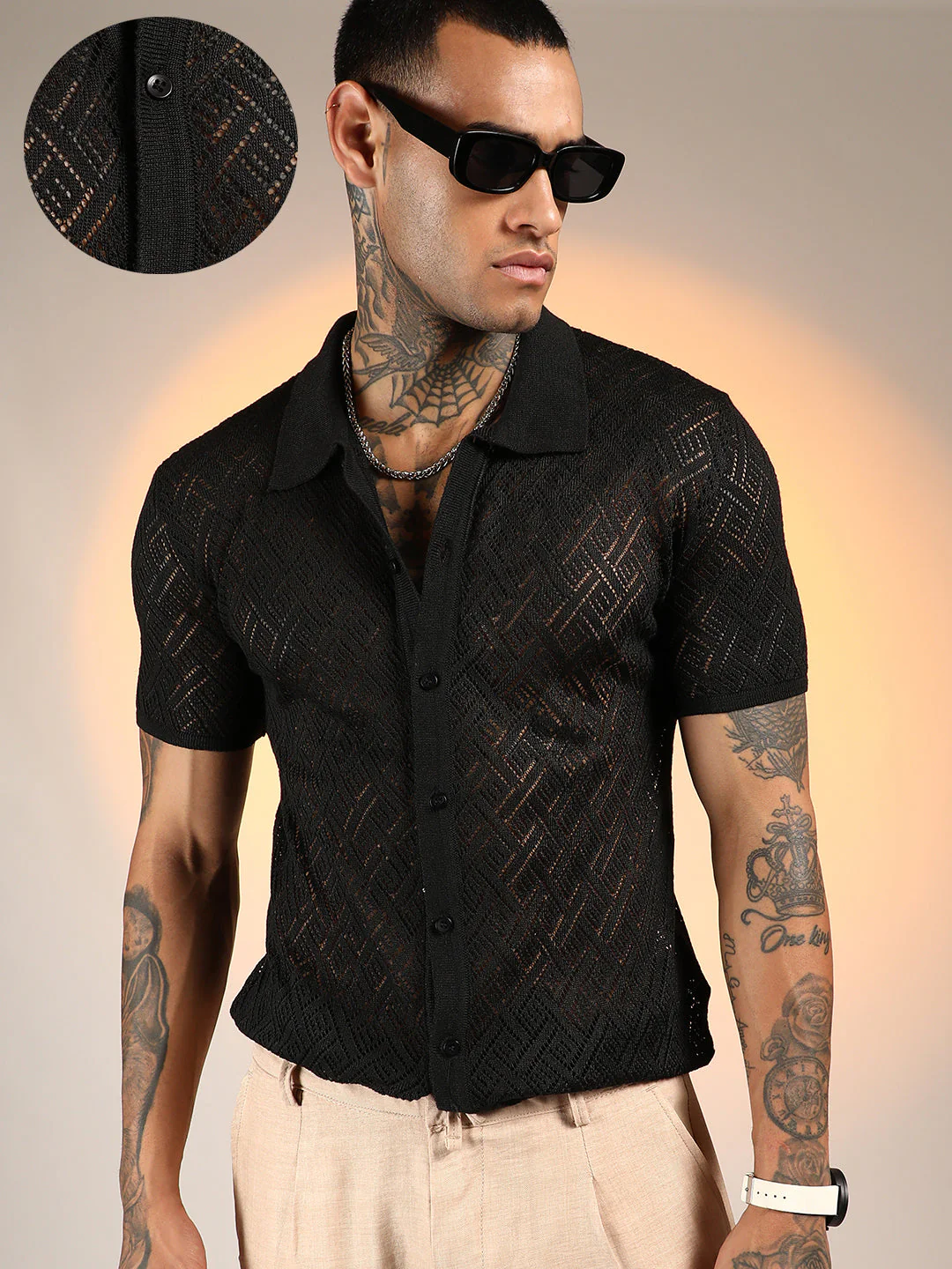 Overlap-Textured Knit Shirt - Image 8