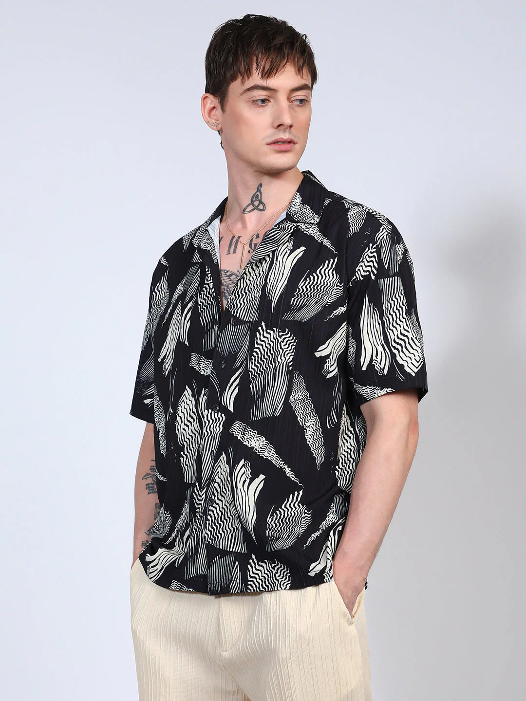Oversized Foliage Lined Shirt - Image 3