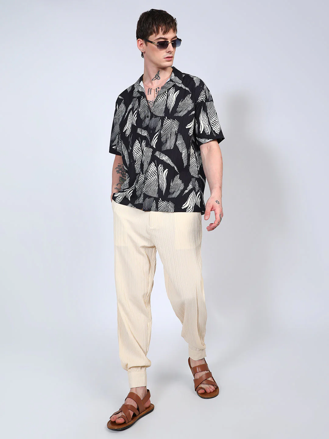 Oversized Foliage Lined Shirt - Image 6
