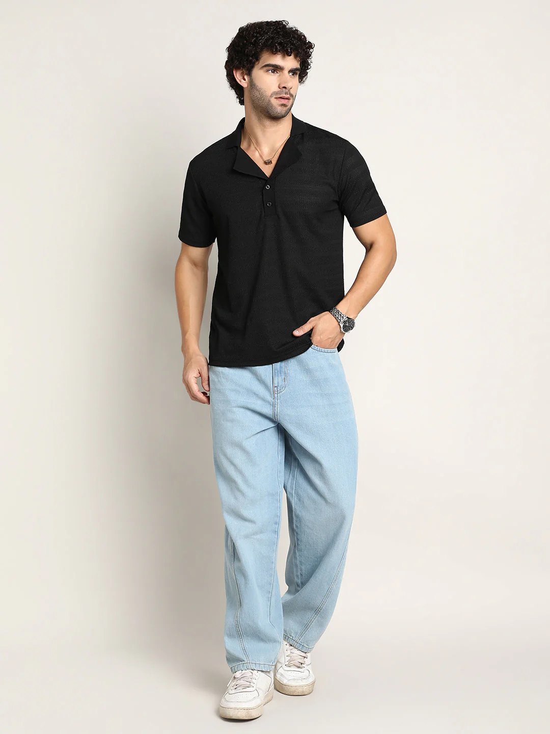 Panel-Tactile Cuban Polo T-Shirt - Image 5