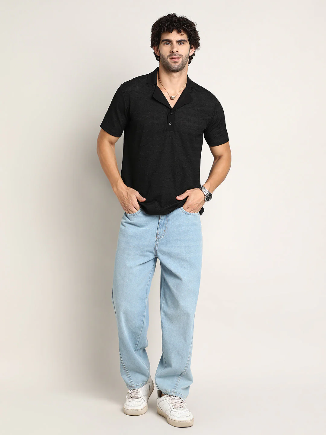 Panel-Tactile Cuban Polo T-Shirt - Image 6