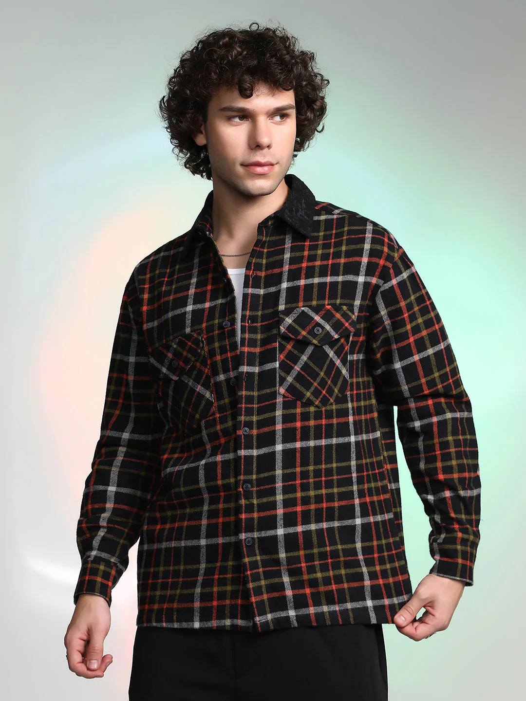 Plaid Utility Oversized Shirt - Image 2