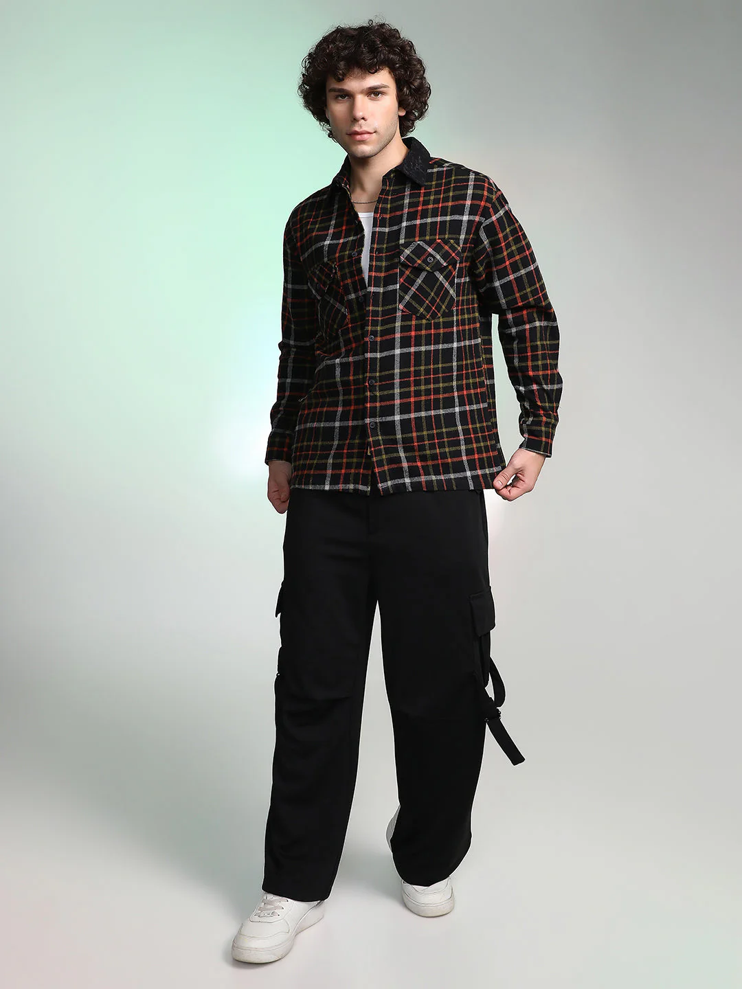 Plaid Utility Oversized Shirt - Image 5