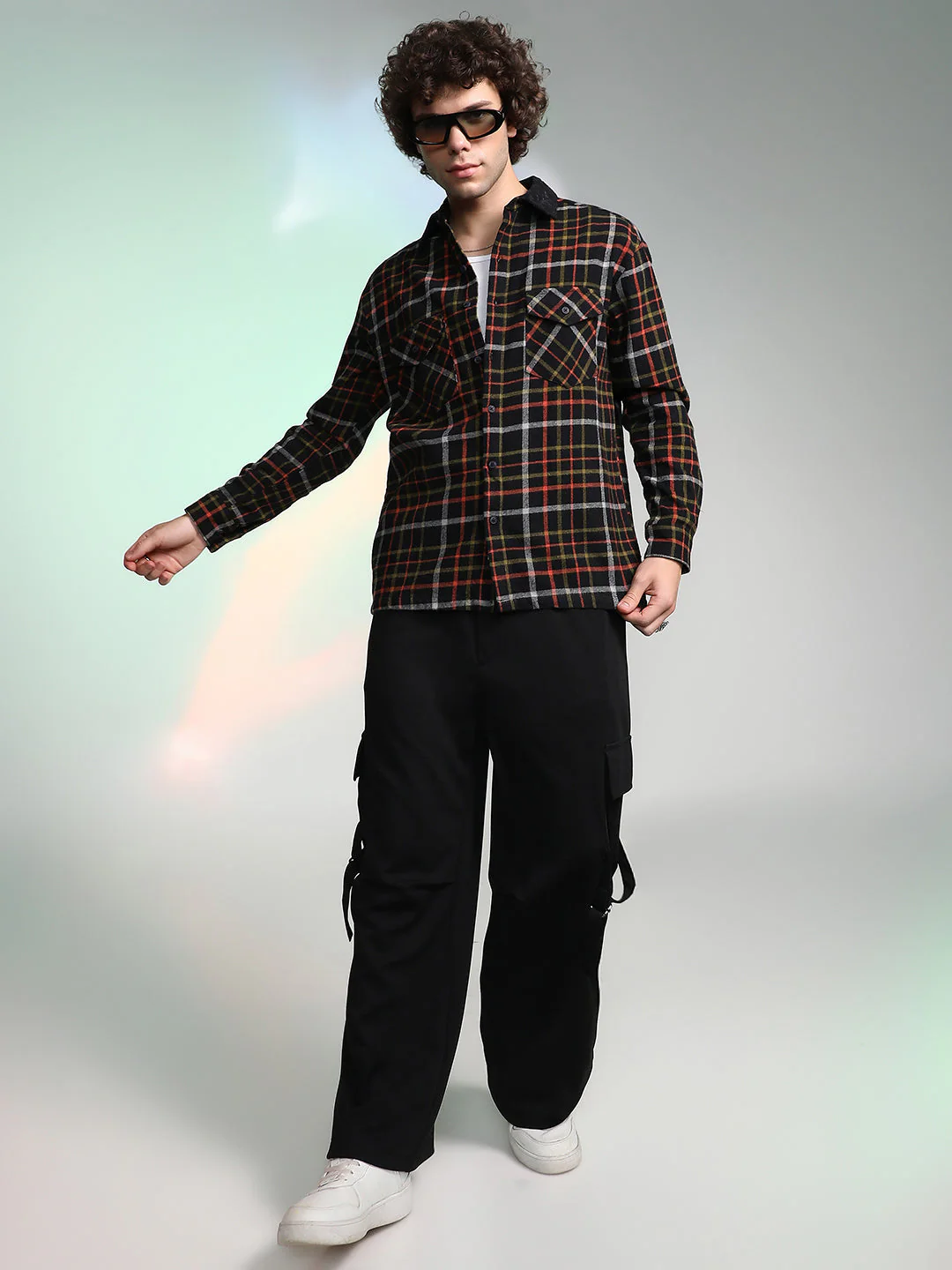 Plaid Utility Oversized Shirt - Image 6