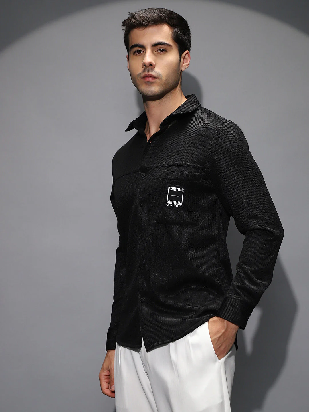 Ribbed-Knit Utility Shirt - Image 3