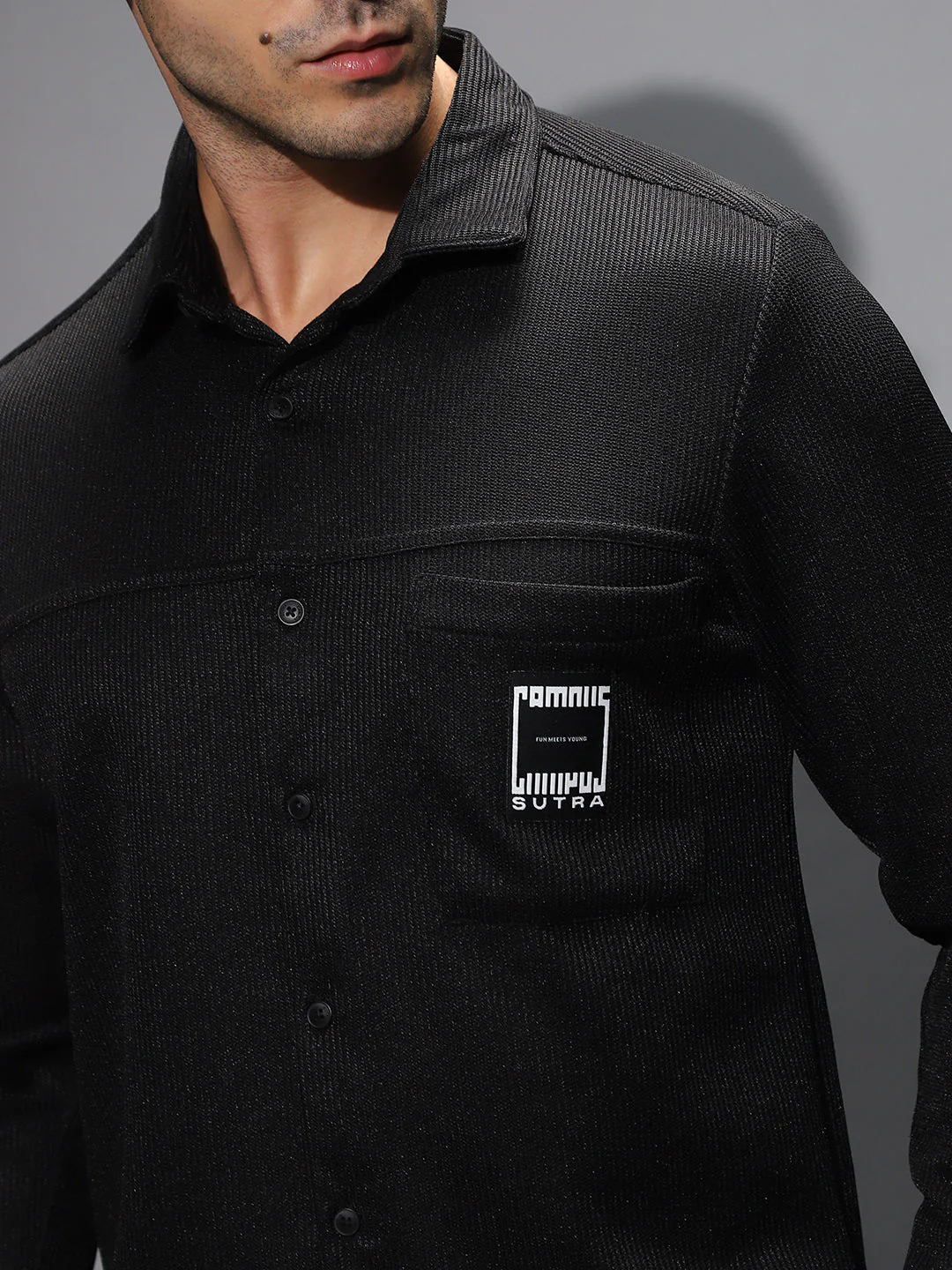 Ribbed-Knit Utility Shirt - Image 7