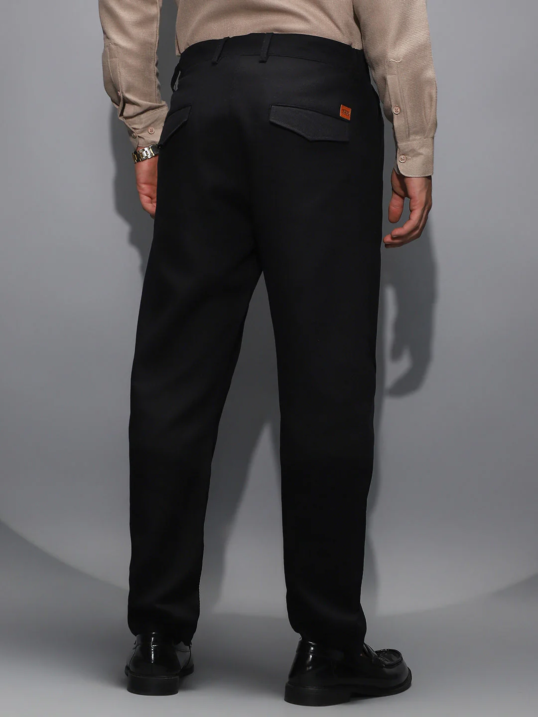 Ribbed-Pleated Chino Trousers - Image 4
