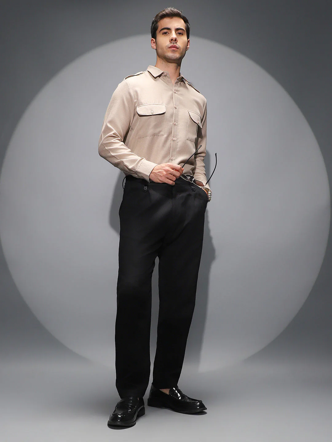 Ribbed-Pleated Chino Trousers - Image 6