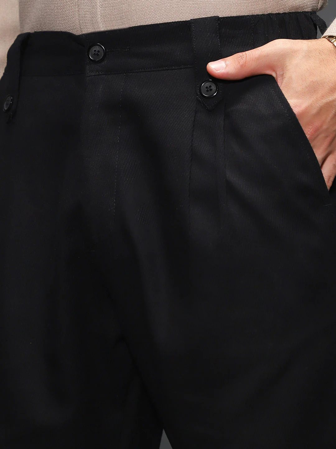 Ribbed-Pleated Chino Trousers - Image 7