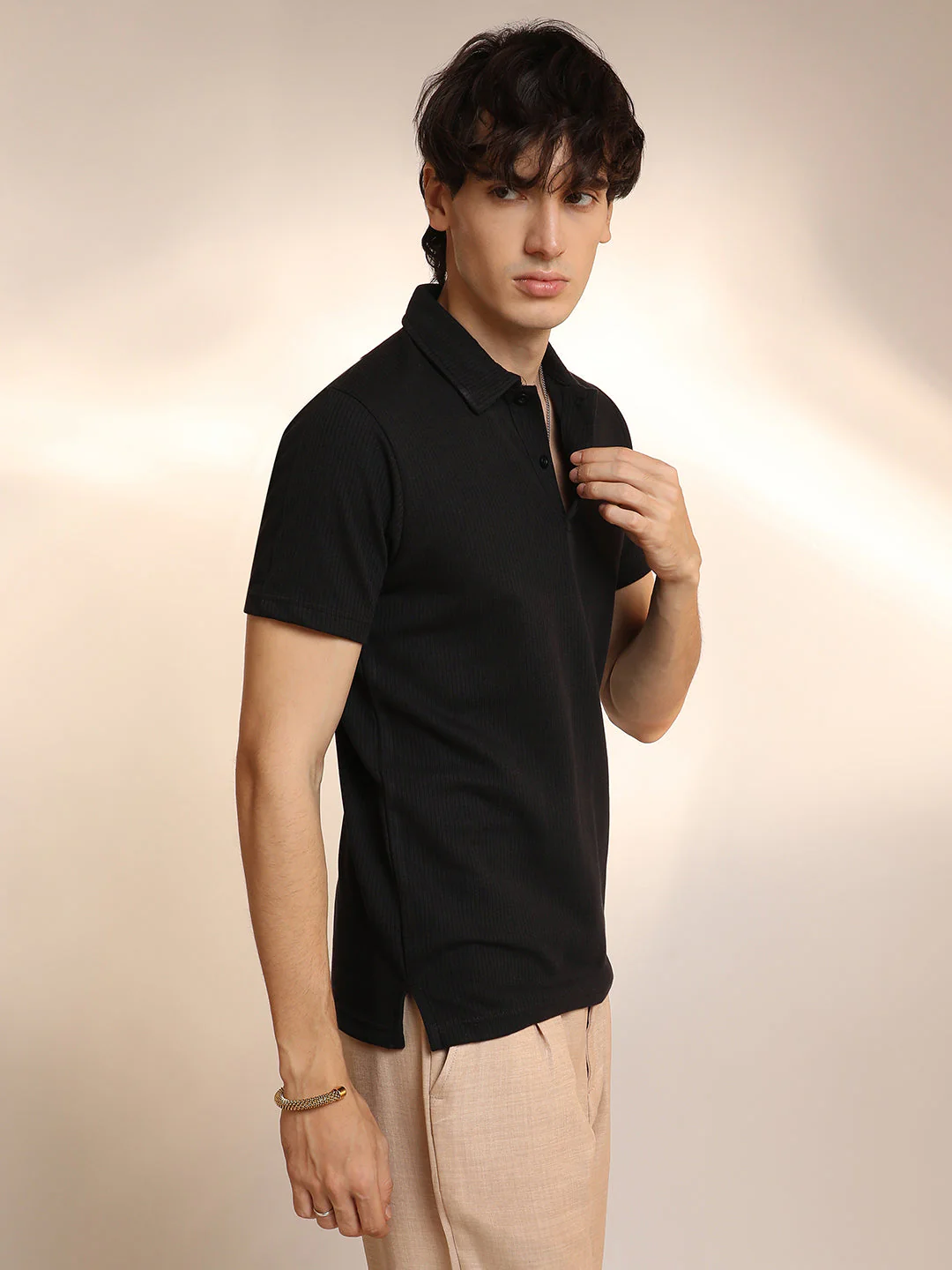 Ribbed Polo T-Shirt - Image 3