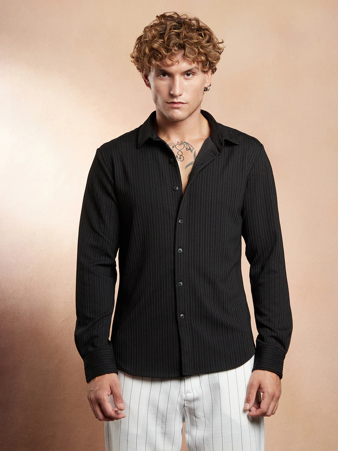 Rope-Striped Tactile Shirt - Image 2