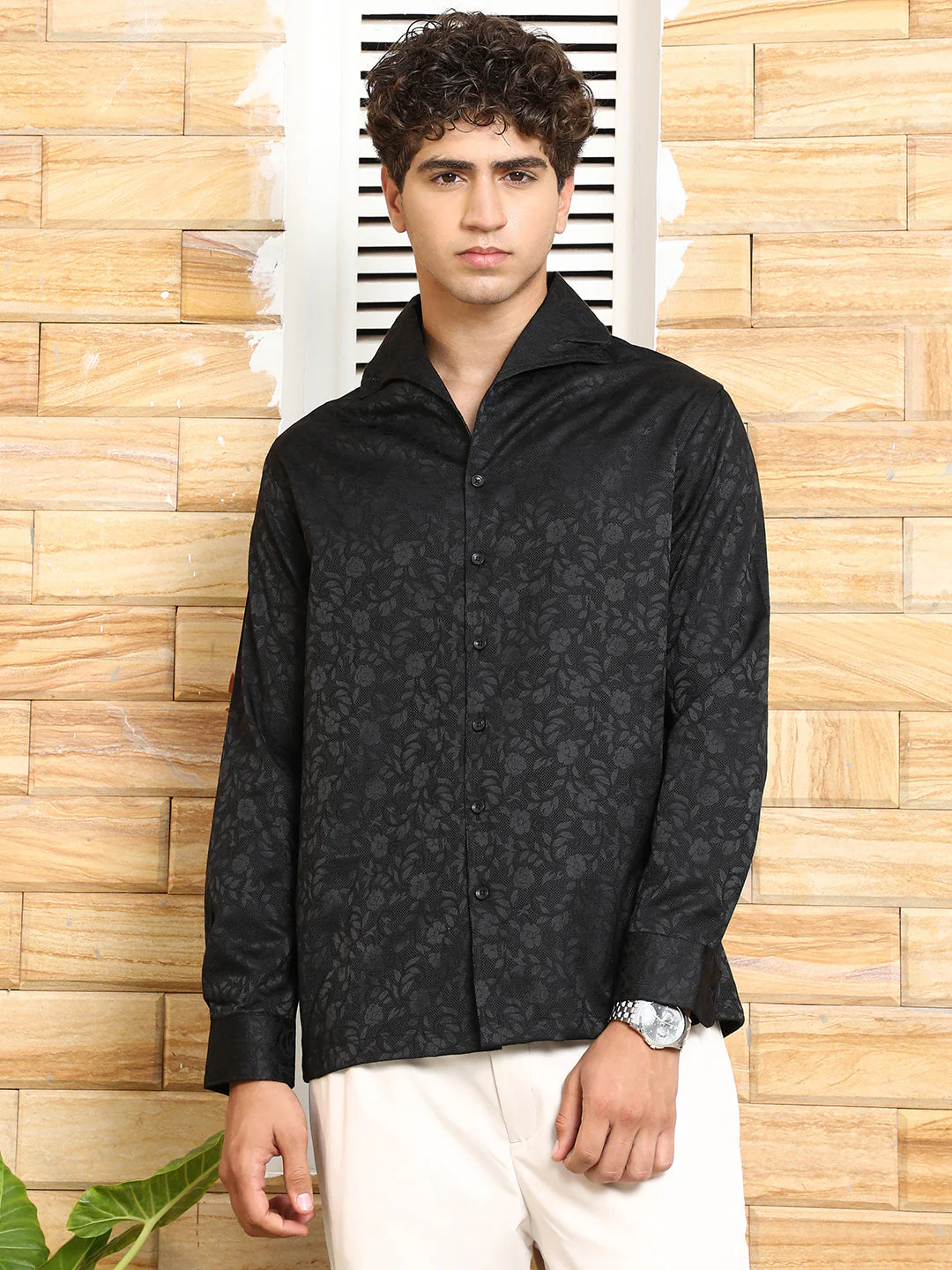 Self-Flora Jacquard Shirt - Image 2
