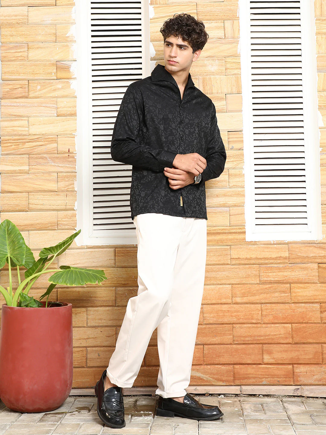 Self-Flora Jacquard Shirt - Image 5