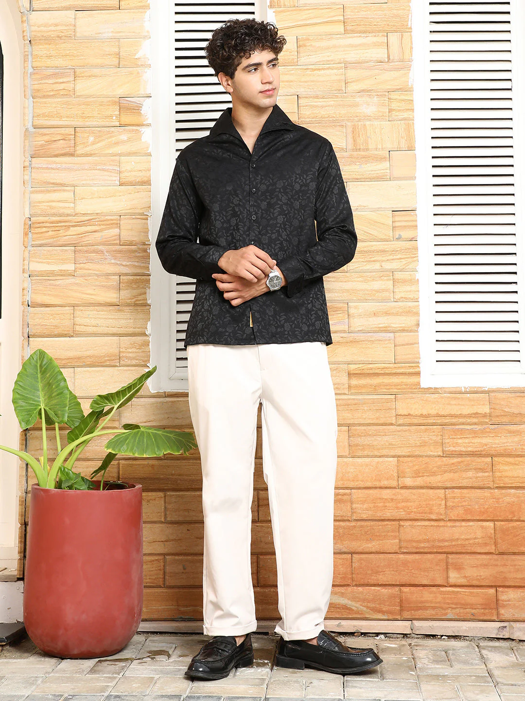 Self-Flora Jacquard Shirt - Image 6