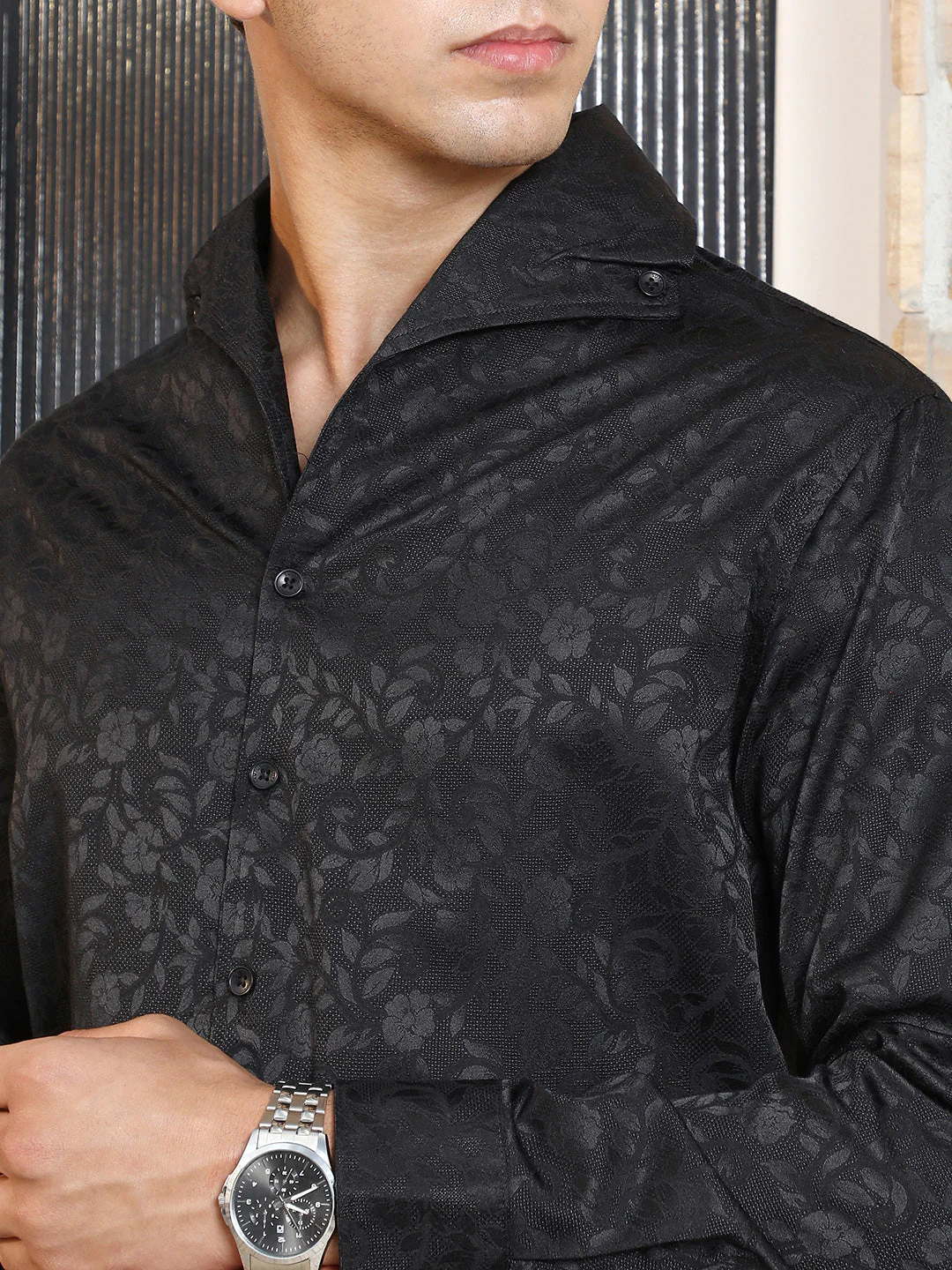 Self-Flora Jacquard Shirt - Image 7