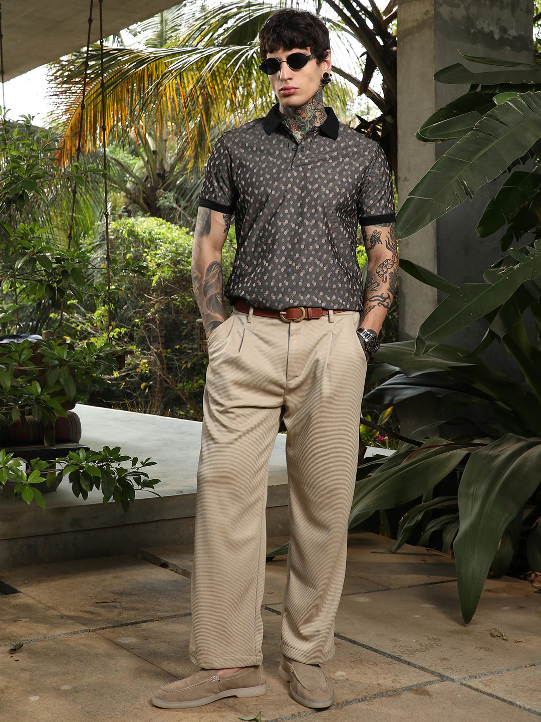 Shadowed-Polka Polo T-Shirt - Image 6