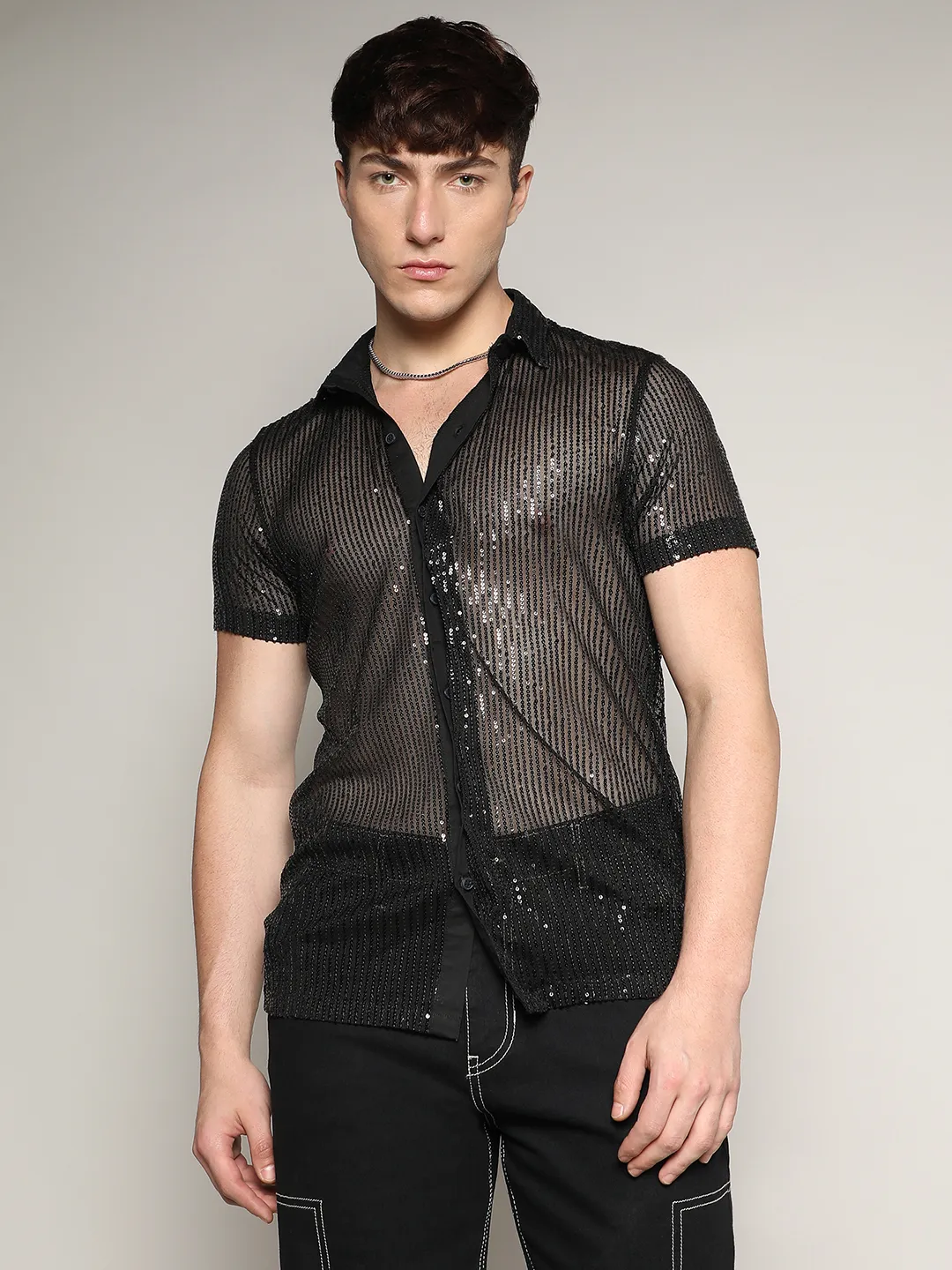 Sheer Sequin Shirt - Image 5