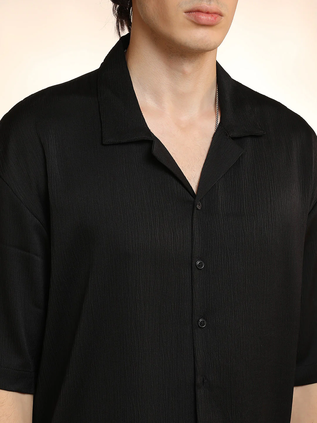Solid Crinkle Oversized Shirt - Image 7